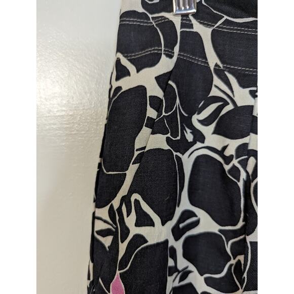 Loft Size 0‎ Linen Blend A Line Ruffled Tie Waist Pleated Pocket Floral Skirt - Picture 4 of 7